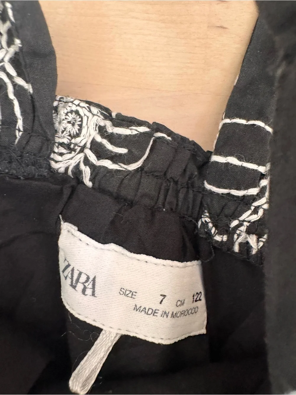 Zara Girl - Black and white embroidered skort and top set.